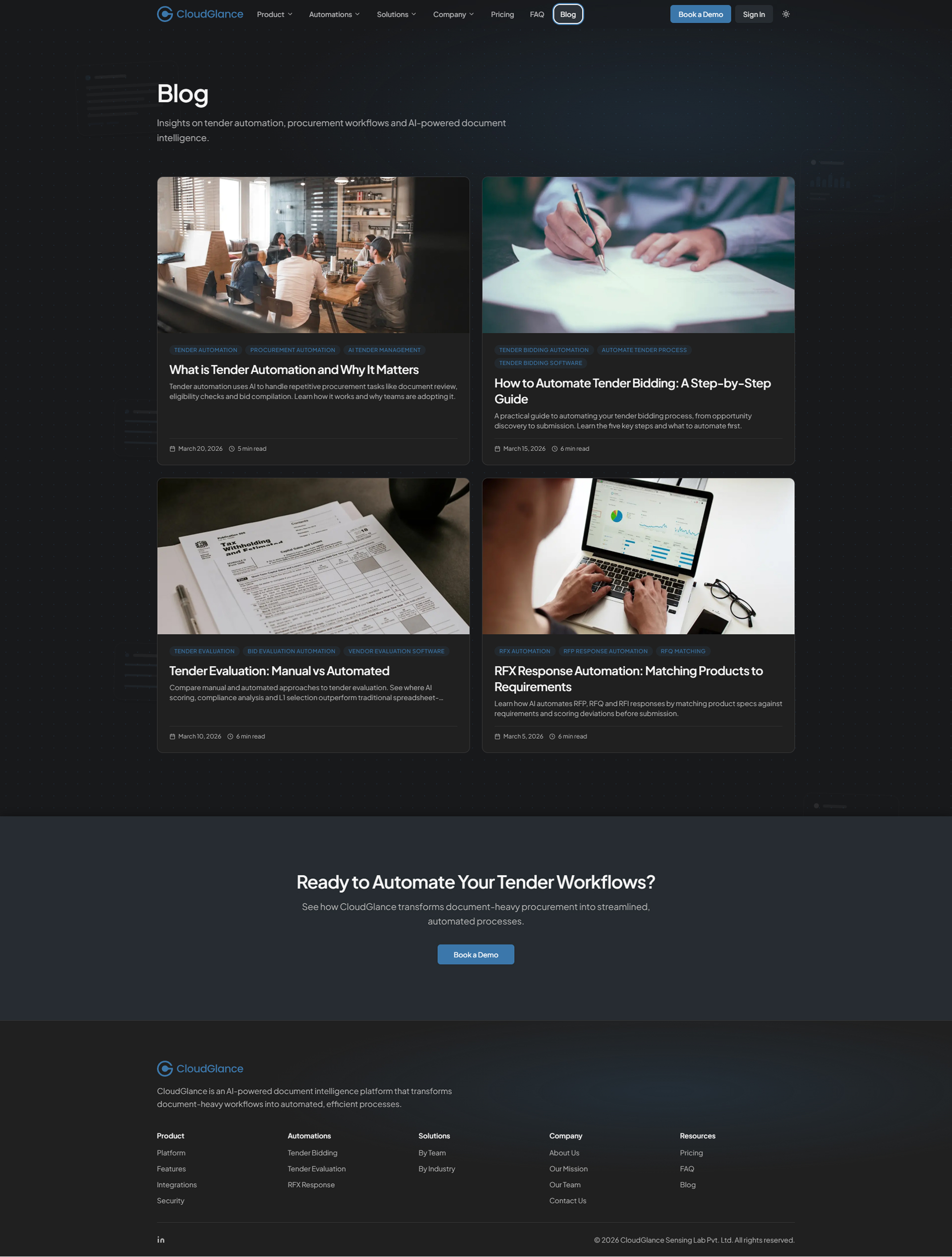 CloudGlance Blog index - full page, top to bottom