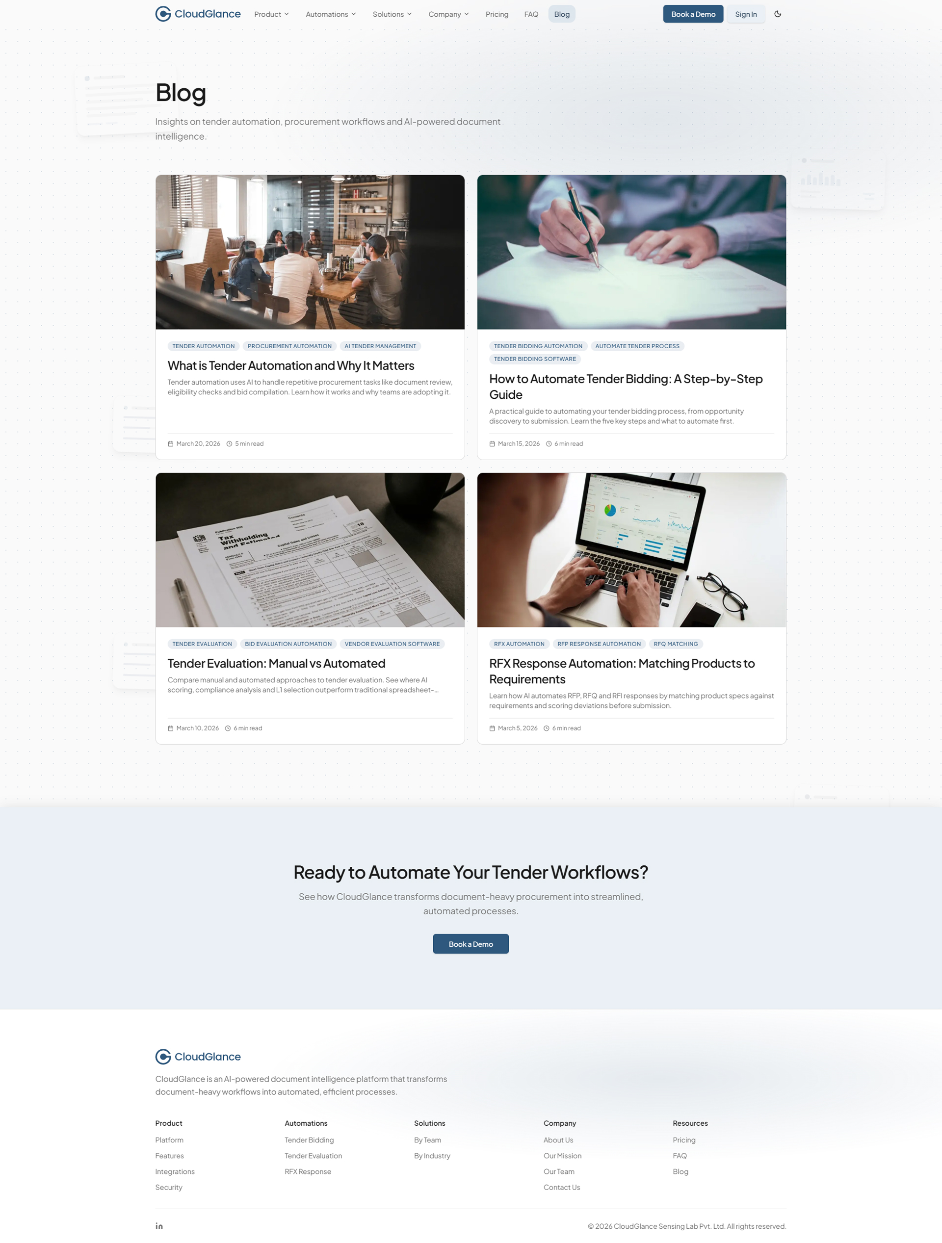CloudGlance Blog index - full page, top to bottom